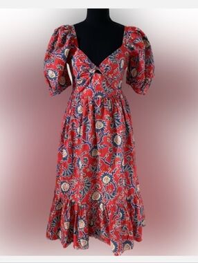House of Harlow 1960 Red Floral Midi Dress